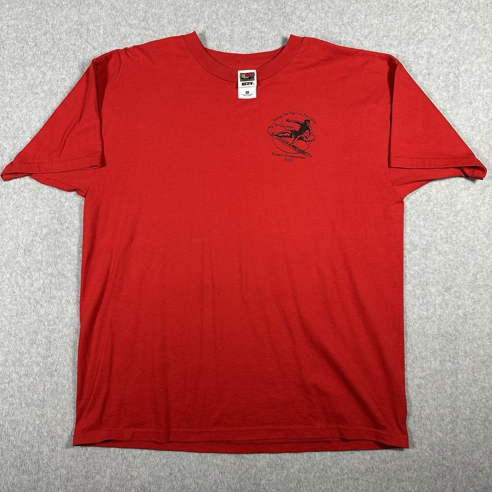 Vintage 2001 student Empowerment Surfing Career Pathway t-shirt size XL Red